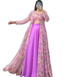 Лидер продаж, индийская Дизайнерская одежда из жоржета с вышивкой и длинным рукавом