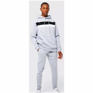 Conjunto de sudadera con capucha y pantalones de chándal estampados personalizados para hombre con etiqueta privada, chándal en blanco - Product Image 1
