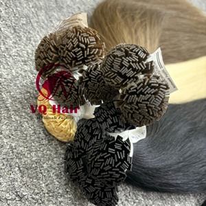 Extensiones de cabello de queratina humana de alta calidad Flattip Todos los colores, incluido el rubio ceniza, extremos de grosor completo, cabello vietnamita crudo - Product Image 4