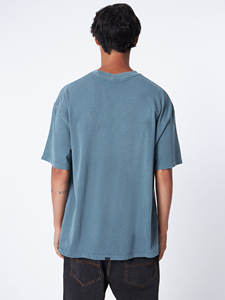 Camiseta de Algodón Azul Sólido Extra Grande para Hombre, Cuello Redondo, Manga Corta, Estilo Casual, Tejido Jersey - Product Image 2