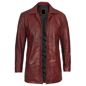 Abrigos de cuero para Hombre de Nueva moda de alto rendimiento tasa de fábrica transpirable Color sólido nueva tendencia abrigos de cuero para hombre - Product Image 1