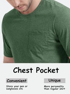 Fabrication sur mesure OEM T-shirt à manches courtes 100% coton pour homme Qualité supérieure Respirant Anti-rides avec vente de poche - Product Image 5