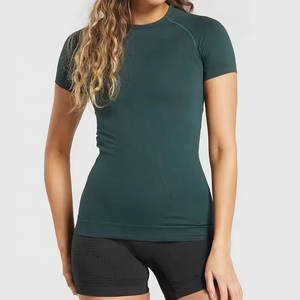 เสื้อยืดคอกลมคอกลมเข้ารูปสำหรับผู้หญิงเสื้อยืดผ้าฝ้ายออกแบบได้ตามต้องการสำหรับใส่เล่นกีฬาเล่นยิมฤดูร้อน - Product Image 1