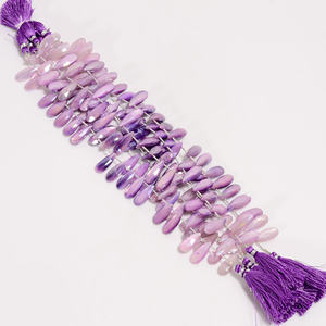 Perles enduites en forme de poire de pierre de lune, perles de pierre de lune violettes bio, perles de pierre de lune à facettes pour la fabrication de bijoux, - Product Image 4