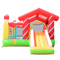 Château gonflable en stock pour jardin domestique, avec toboggan et souffleur inclus, accessoires inclus