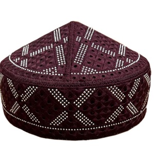 Gorras de oración islámicas blancas para hombre, algodón transpirable, patrón Namaz Topi Kufi, diseño pakistaní, uso diario al aire libre - Product Image 4