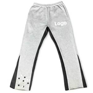Jogger acampanado de 3 paneles de alta calidad para hombre, pantalones de chándal acampanados, pantalones de chándal informales 100% de algodón, tela de rizo francés para hombre, Joggers apilados - Product Image 6
