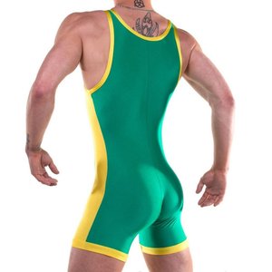 เสื้อกล้ามนักมวยปล้ำของผู้ชายผ้าโพลีเอสเตอร์สแปนเด็กซ์ซับลิเมชันออกแบบได้ตามต้องการ - Product Image 3