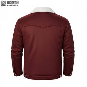 Veste en cuir unie, imperméable et décontractée à la mode de qualité supérieure blouson d'aviateur avec logo personnalisé pour la saison d'hiver des fabricants d'équipement d'origine - Product Image 2