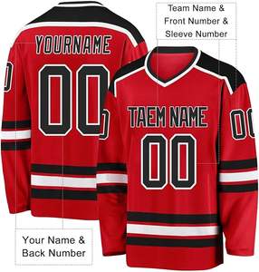 Jersey sublimado OEM personalizado de hockey sobre hielo con logotipo y nombre bordados - Product Image 3