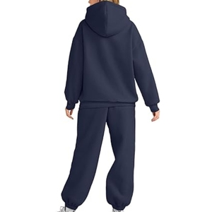 Vêtements de sport de couleur unie de marque privée Ensemble de survêtements pour femmes logo personnalisé Survêtements oversize pour femmes les plus vendus - Product Image 2