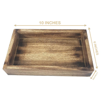 Plateau artisanal en bois antique de qualité solide en bois de manguier plateau à serviettes fait main pour fruits et boissons servant au prix de gros
