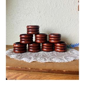 Rond de serviette en bois rond Décoration de table à manger Nous Dding Party and Household Rond de serviette en bois - Product Image 3