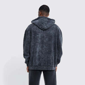 Wholesale Fully Customized Zipper Acid Wash Hoodies For Men Oversized <b>Vintage</b> Distressed Acid Wash Men <b>Zip</b> <b>up</b> <b>Hoodie</b> - Product Image 2