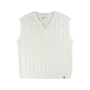 Chaleco Unisex de Punto Trenzado Fila Baseline Color Blanco - Chaleco para Mujer |   100% Auténtico - Product Image 1