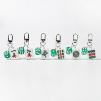 Porte-clés Mahjong en résine, pendentif dés de Mahjong, breloque pour sac et portefeuille, accessoires de mode, cadeau porte-bonheur, ornements de porte-clés Mahjong