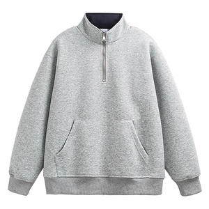 Sudadera con capucha personalizada de alta calidad con cremallera 1/4 para hombre, sudadera con cremallera de algodón 100% pesado en blanco, Sudadera con capucha de lana con media cremallera Unisex - Product Image 3