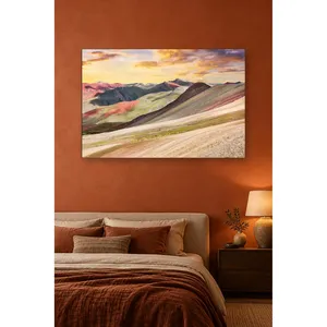 Impression sur toile des montagnes arc-en-ciel au coucher du soleil de Fida - Product Image 4