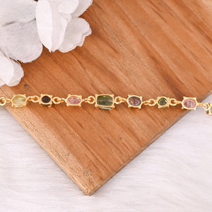 Pulsera de Plata de Ley 925 de Diseño para Mujer, Pulsera Hecha a Mano Personalizada con Turmalina, Joyería, Pulsera de Cadena de Eslabones - Product Image 3