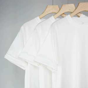 T-shirt oversize à col rond en coton épais pour hommes 2025 côtes de haute qualité Logo personnalisé Design motif solide Épaule tombante 100% coton - Product Image 6