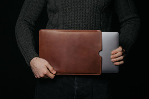 Custom Eco-friendly Leather Laptop Sleeve Case Cover Soft Shockproof Tablet Bag <b>Mac</b> Book Protective LS-0113 - Product Image 3