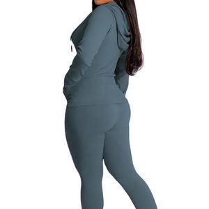 ชุดวอร์มสองชิ้นมีซิปสำหรับผู้หญิงชุดวอร์มใส่สบายและมีน้ำหนัก - Product Image 2