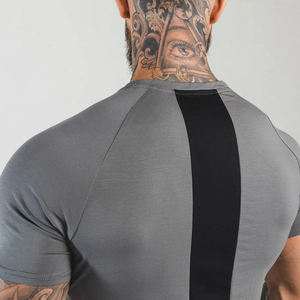 Camiseta de gimnasio para hombre con estampado personalizado al por mayor, material de poliéster de secado rápido, manga corta, patrón liso, precio de venta - Product Image 6