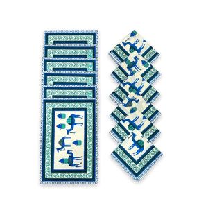 ชุดผ้าแคนวาส6ผืนพิมพ์ลายแบบบล็อกมือชุดผ้าปูโต๊ะและผ้าเช็ดปากคอตตอนเสื่อทานอาหารพิมพ์ลายต้นไม้ต้นปาล์มพร้อมผ้าเช็ดปากเข้าชุด - Product Image 4