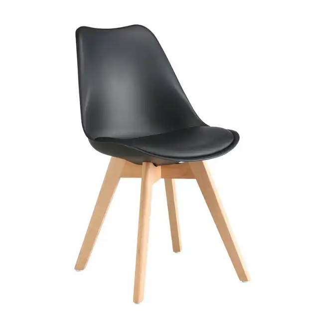 Modern Dining Room Furniture Wholesale Fashion Tulip Chair Wooden Legs Plastic Chair