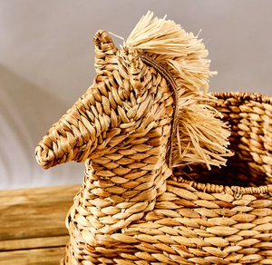 Cesta de jacinto de agua de unicornio tejida a mano para niños, decoración de habitación de guardería, precio al por mayor, 2025 - Product Image 2