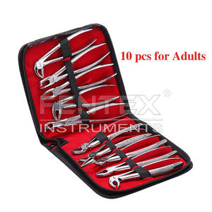 Kit de fórceps de extracción Dental para adultos, 10 Uds., elevador de raíz curvada, herramientas orales para extracción de dientes quirúrgicos manuales - Product Image 2