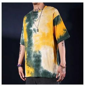 Men's High Quality Summer O-Neck T-Shirt 100% Organic Cotton Blank Design <b>Tie</b>-Dye Washed Oversized Street Wear - Product Image 6