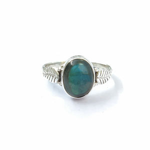 Fine 2.7 Grams <b>Labradorite</b> Gemstone <b>Ring</b> Bezel Set Natural Stone with Zircon for Everyday Wear and Wedding Fashion Jewelry - Product Image 1