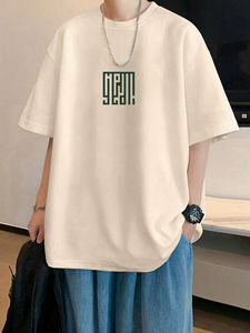 Camiseta vintage de alta calidad con estampado para hombre, corte relajado, cuello redondo, manga corta, informal, con diseño en contraste en la espalda. - Product Image 6