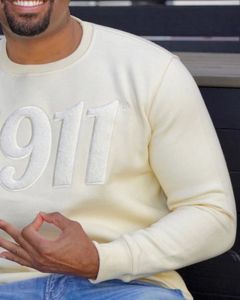 Sweat-shirt en chenille ivoire Kappa Alpha Psi Solid 1911 pour homme, coton premium, col rond, rouge cramoisi, vêtements de fraternité grecque - Product Image 5