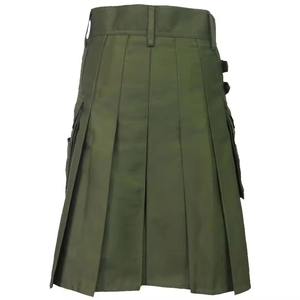 Kilt utilitaire hybride moderne pour homme en acier inoxydable et coton, avec motif écossais vert Stewart - Product Image 2