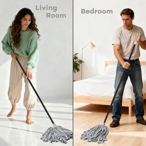 Serpillère d'intérieur Kentucky pour le nettoyage des sols - Serpillère en coton durable et écologique, auto-essoreuse, 52 pouces, multifonctionnelle (personnalisable) - Product Image 4