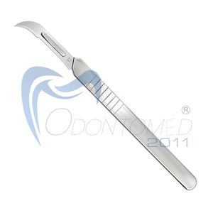 Odontomed2011 Acier inoxydable stérile # 10 lames de scalpel # 3 Manches de scalpel pour dermaplaning, outil dermatologique de précision manuel - Product Image 4