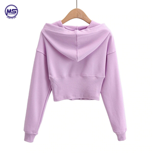 Women's Loose Fit Slim Waist Cropped Hooded Sweatshirt Long Sleeve Casual Crop <b>Top</b> with Navel Hip Hop Style for Autumn - Product Image 2