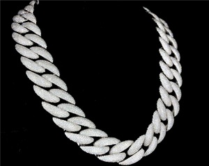 Moissanite Miami collar de eslabones cubanos 22MM 925 cadena de eslabones de plata esterlina joyería de Hip Hop - Product Image 2