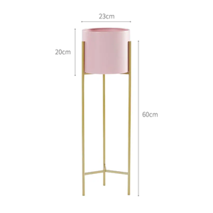 Support de plante d'intérieur en métal doré à forte valeur ajoutée avec support de pot de fleur rose pour affichage de jardin ou support de jardinière d'intérieur - Product Image 5