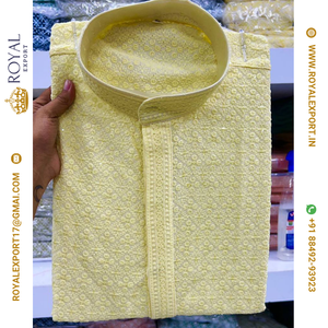 Traditional Chikankari Work Kurta Payjama Collection for <b>Men's</b> - Product Image 2