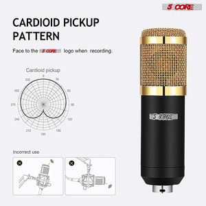 5Core Recording <b>Microphone</b> Podcast Bundle Professional <b>Condenser</b> Cardioid Mic Kit w Boom Arm - Product Image 2
