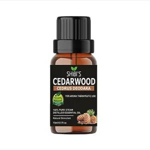 Shibi's Cedarwood Essential Oil 15 ml 100% puro naturale e terapeutico prezzo di fabbrica olio essenziale naturale di alta qualità