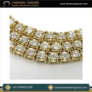 Fabricante indio de buena calidad 10K chapado en oro 1,79 CTS y 27,06 gramos Moissanite Diamond Tikkali Chain - Product Image 2