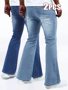 Jeans droits déchirés, solides, écologiques, logo personnalisé, haute qualité, populaires, légers, en coton, lavés, fabriqués en Chine, Bangladesh - Product Image 3