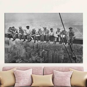 Impresión en lienzo de fotografía vintage de construcción de Nueva York: Almuerzo en la cima de un rascacielos, LIENZO ENVELOPEADO - Product Image 1