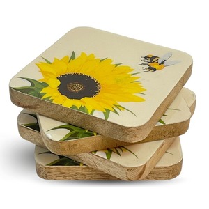 Posavasos cuadrados de madera de nogal de alta calidad Posavasos de estilo clásico ecológicos Directo de fábrica Posavasos personalizables Alfombrillas - Product Image 4