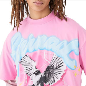 Short graphique et t-shirt à manches pour homme 100% coton imprimé sur mesure 220 Gsm Streetwear motif solide taille personnalisée - Product Image 3