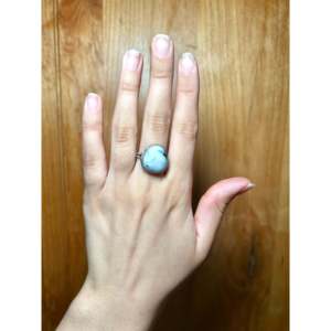 Navajo Handmade White Buffalo Turquoise <b>Statement</b> <b>Ring</b> Size 7 Boho Hip-Hop Style Cut Natural Stone Sterling <b>Silver</b> Everyday Wear - Product Image 4